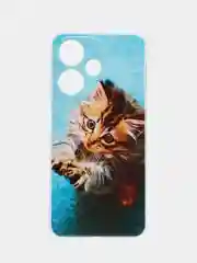 Светло-коричневый чехол на Infinix Hot 30i (Инфиникс Хот 30и) с рисунком, прозрачный