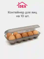 Тёмно-серый контейнер / органайзер для хранения яиц на 10 шт IDEA