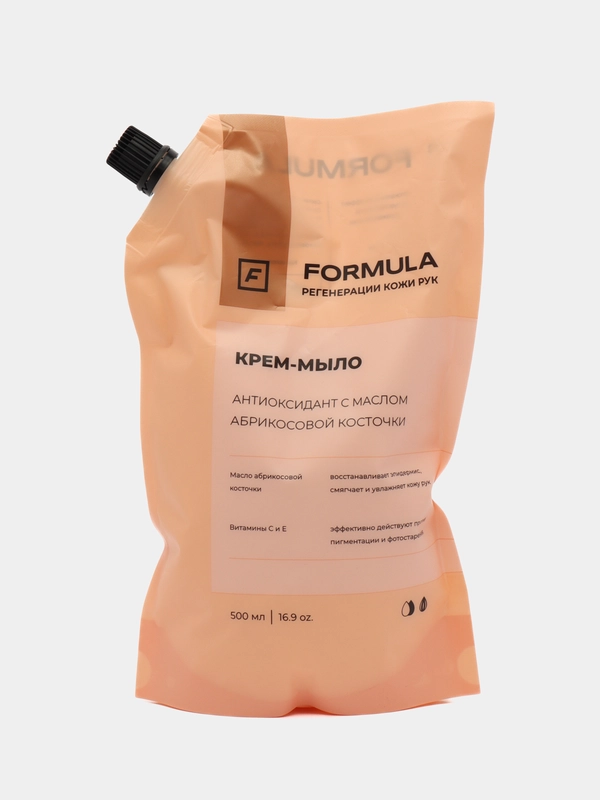 Крем - мыло антиоксидант с  маслом абрикосовой косточки F FORMULA, 500ml дой пак