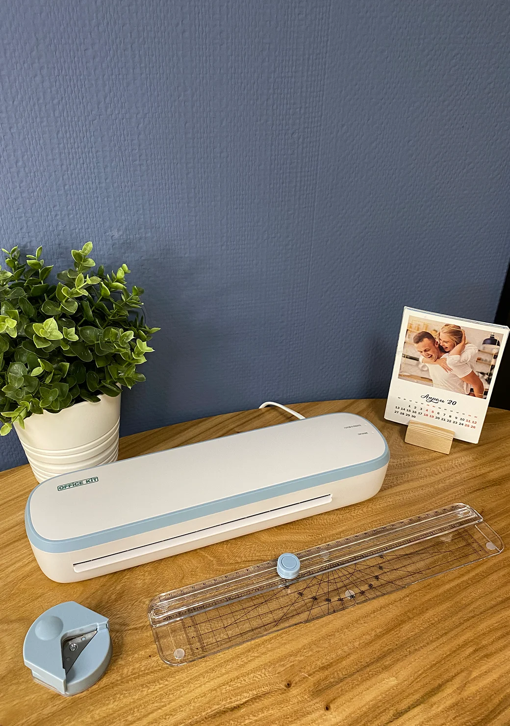 Ламинатор бумаги Office Kit L2307B (обрезчик углов + резак-линейка), формат А4, голубой