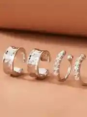 Серебряный серьги каффы женские, набор 4 шт