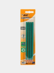 Черный карандаш HB/#2, 4шт, BIC original, без использования дерева