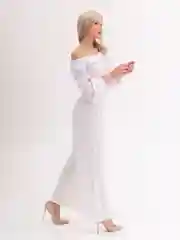 Белый брюки женские палаццо на резинке