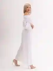 Белый брюки женские палаццо на резинке