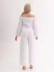 Белый брюки женские палаццо на резинке