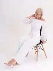 Белый брюки женские палаццо на резинке