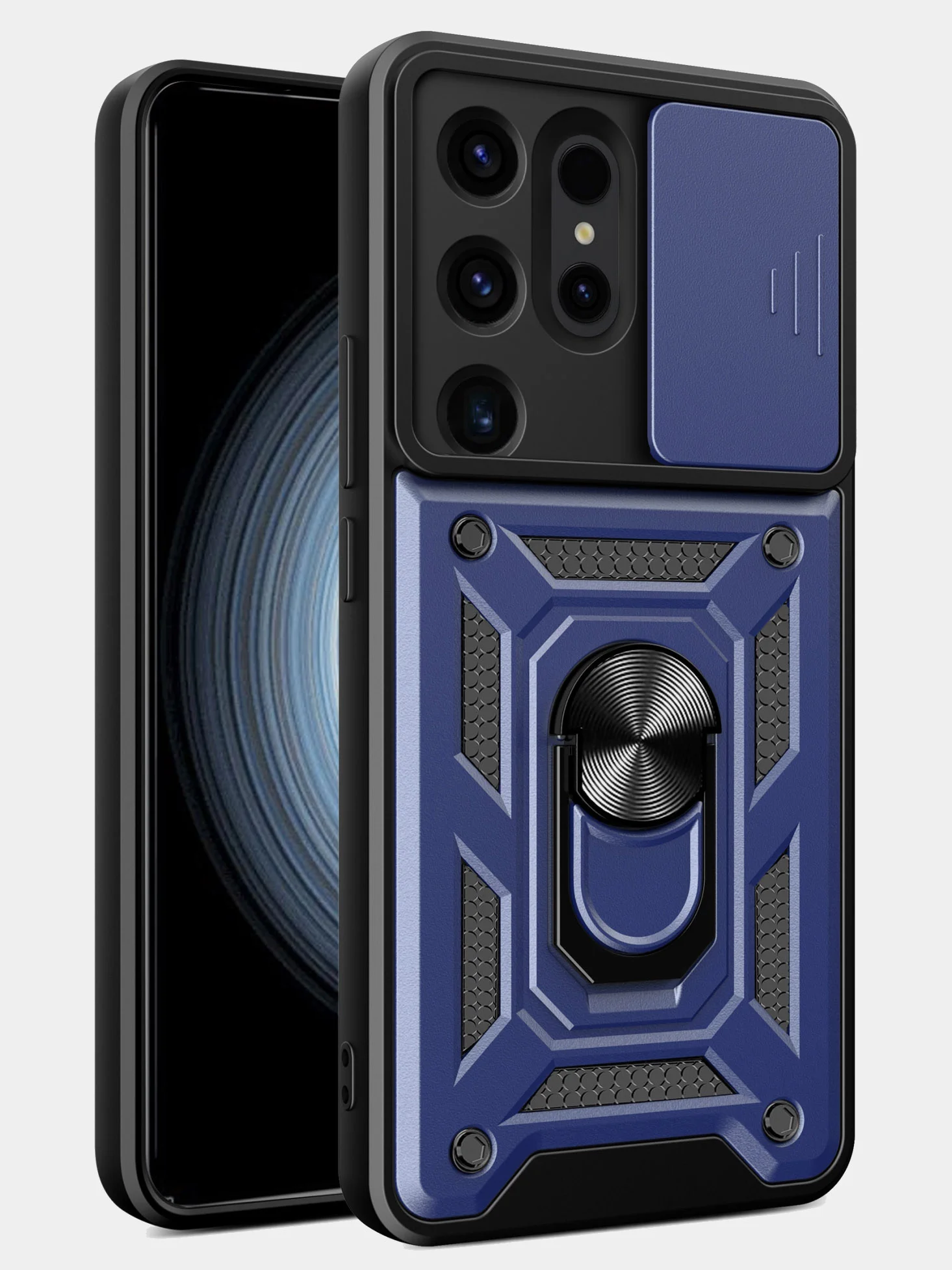 Темно-синий чехол противоударный armors для Samsung S24 Ultra / Самсунг S24 Ультра с защитой камеры