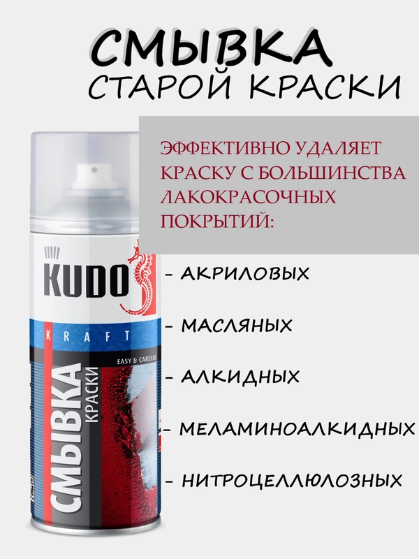 Смывка старой краски Kudo, удалитель - смывка 520 мл
