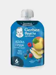 Пюре детское Gerber Яблоко-груша-малина-черника, с 6 месяцев, 90 г