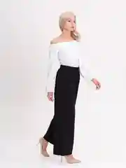 Черный брюки женские палаццо на резинке