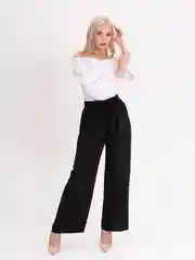 Черный брюки женские палаццо на резинке