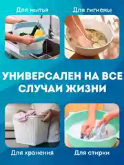 Голубой складной таз для дома OZBERRY.Cиликоновый тазик складной хозяйственный для дома, для кухни
