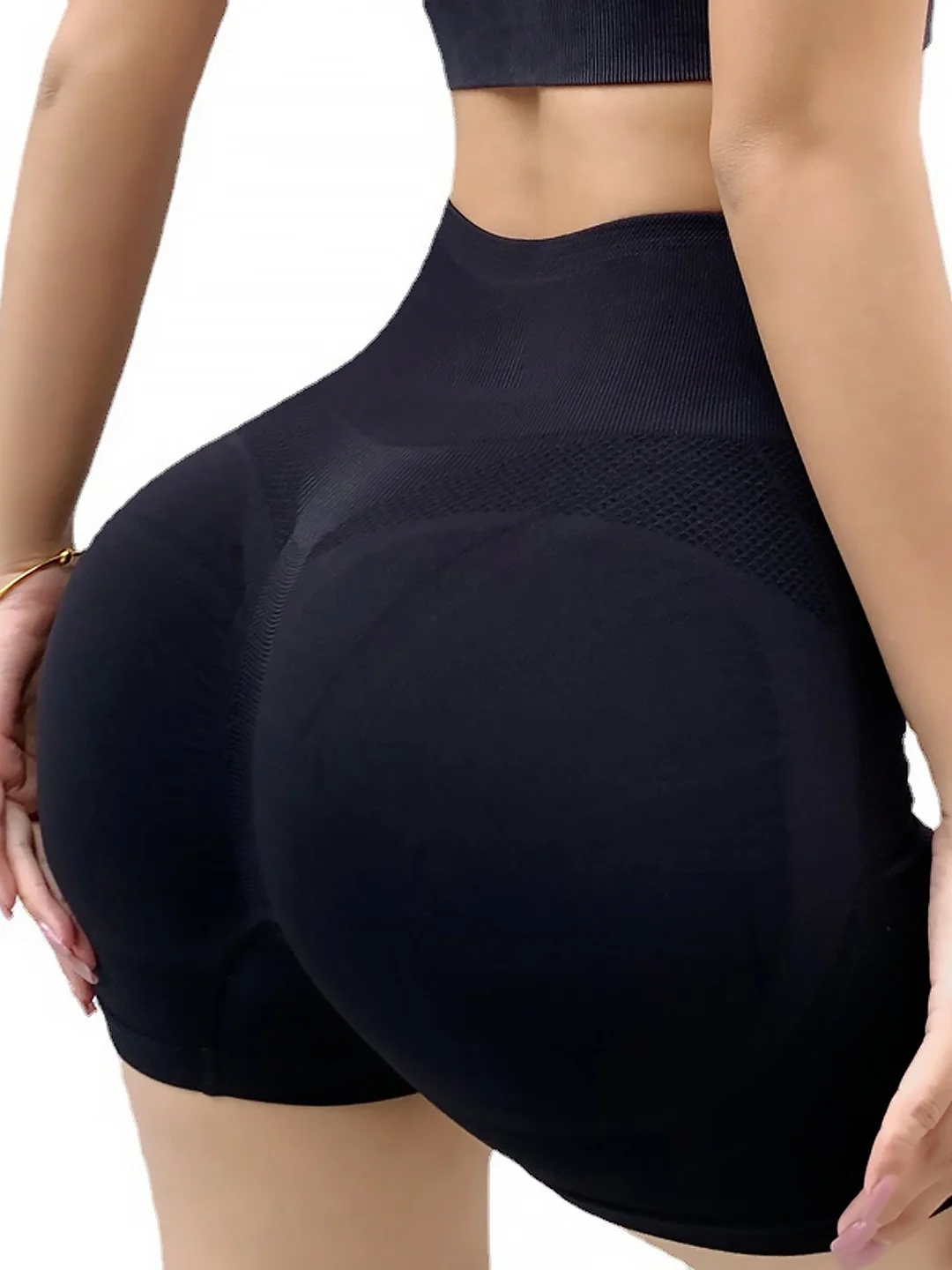 Черный шорты женские спортивные, велосипедки для фитнеса, йоги