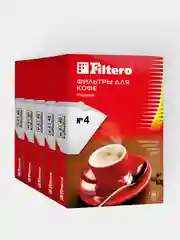 Комплект фильтров для кофе Filtero №4/200 штук, белые Premium