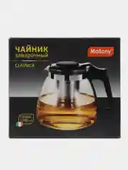 Заварочный чайник, кофейник с ситечком, из термостойкого стекла, 1100 мл