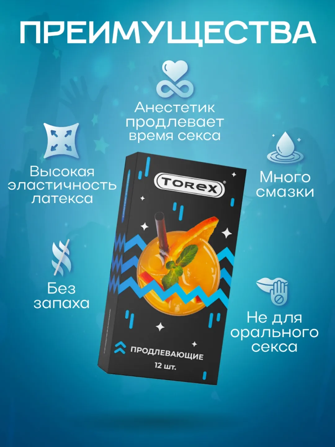 Презервативы Torex Limited Edition, продлевающие с анестетиком и интимной смазкой, 12 штук