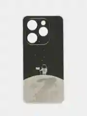 Серебряный силиконовый чехол на Tecno Spark Go 2024/20C / Текно Спарк Го 2024/20C с рисунком