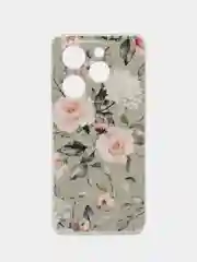 Кораллово-розовый силиконовый чехол на Tecno Spark Go 2024/20C / Текно Спарк Го 2024/20C с рисунком