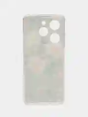 Кораллово-розовый силиконовый чехол на Tecno Spark Go 2024/20C / Текно Спарк Го 2024/20C с рисунком