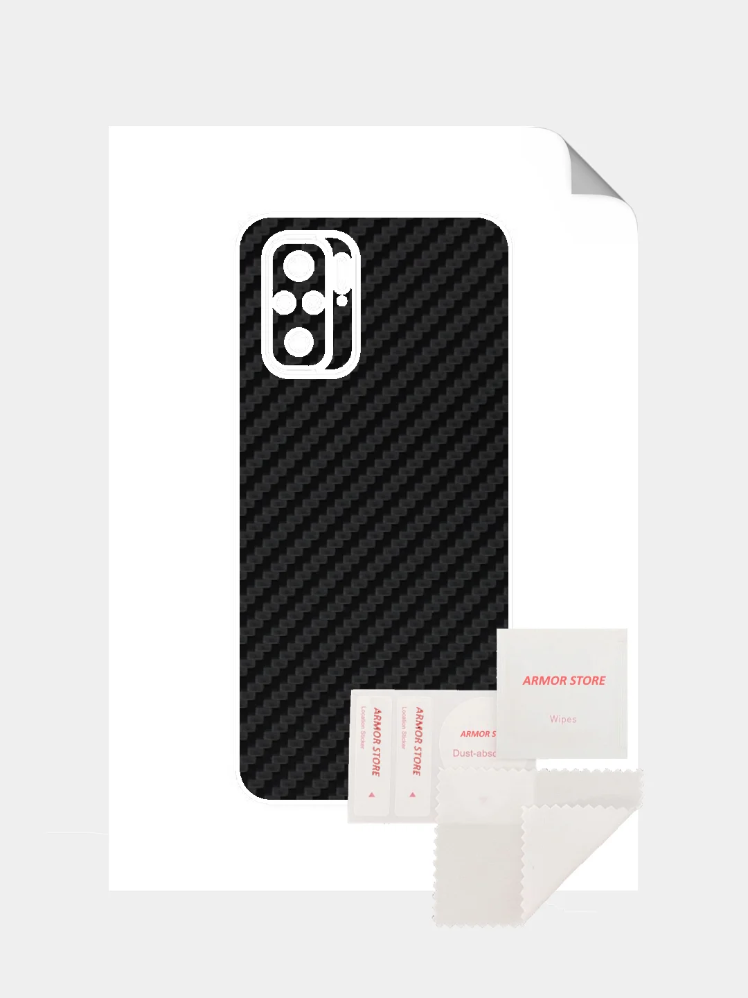 Черный защитная пленка для Xiaomi Redmi Note 10 под карбон на заднюю часть, под кожу на зад,назад