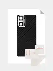 Черный защитная пленка для Xiaomi Redmi Note 10 Pro под карбон на заднюю часть,под кожу зад,назад