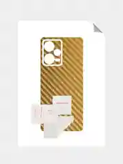 Золотой защитная пленка для Xiaomi Redmi Note 12 Pro+ (Plus) под карбон на заднюю часть,кожу,назад