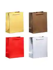 Пакет подарочный из высококачественной бумаги, с тиснением, 14x7x17 см, 4 цвета