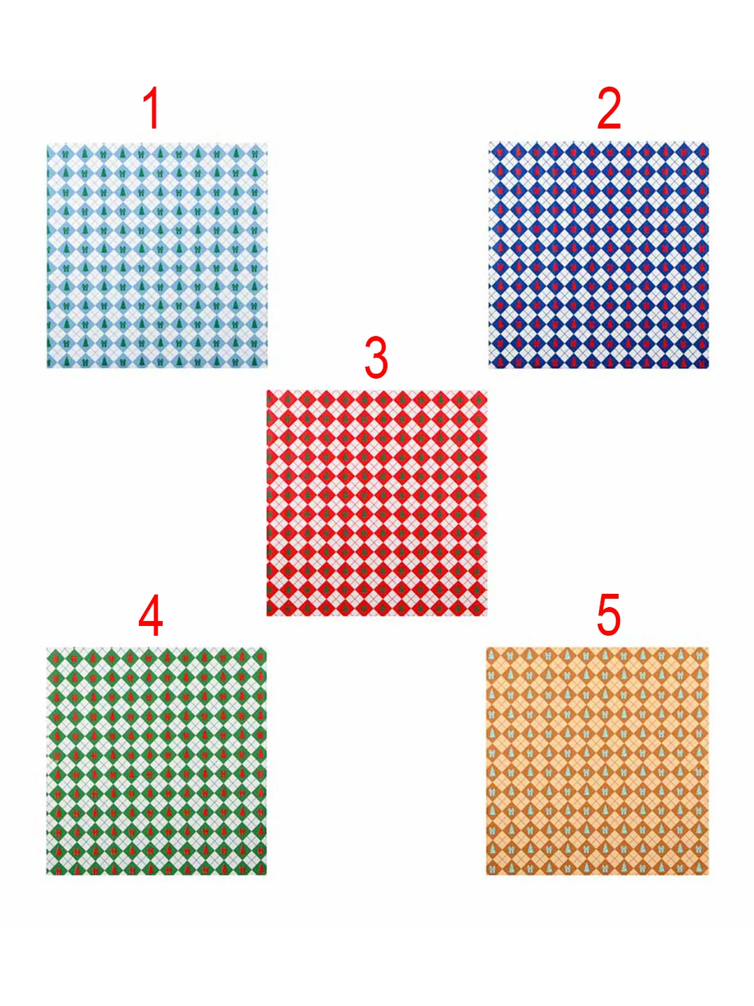 Набор бумаги для упаковки подарка, рулон, 2 штуки, 57x57 см, 5 цветов