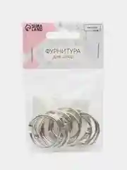 Кольцо для карниза, разъёмное, d = 26/30 мм, 10 шт, цвет серебряный