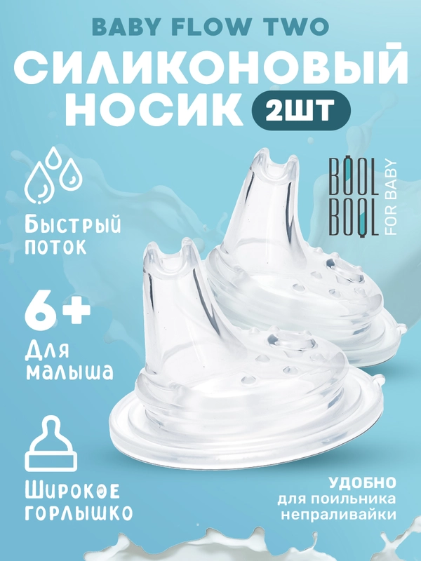 Носик для поильника бутылочки непроливайки Bool-Bool 2шт соска спаут