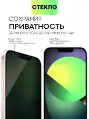 Черный стекло для iPhone 15 14 13 Pro Max Plus Mini защитное BROSCORP матовое, антишпион