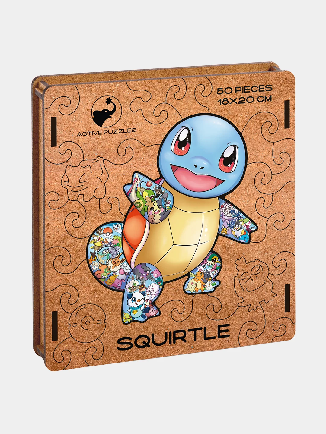 Деревянный фигурный пазл Active Puzzles "Сквиртл",18х20 см, 50 деталей
