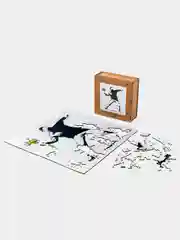 Деревянный фигурный пазл Active Puzzles "Метатель цветов. Бэнкси", 40х40 см, 450 деталей