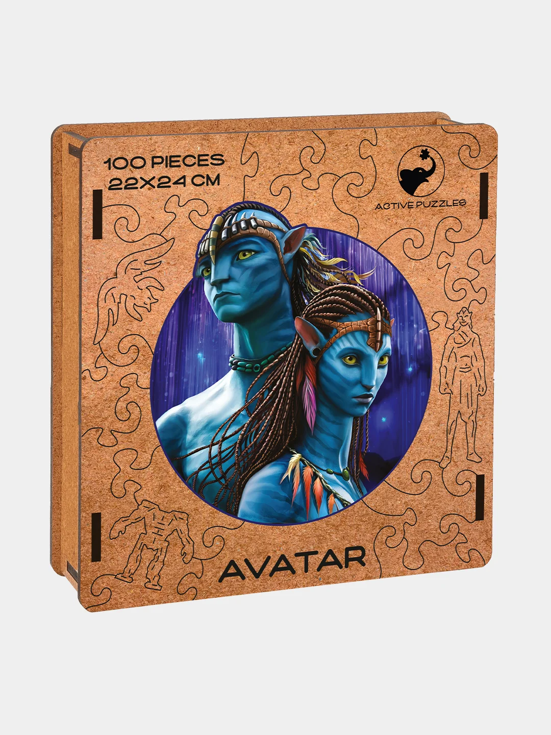 Деревянный фигурный пазл Active Puzzles "Аватар",22x24 см, 100 деталей