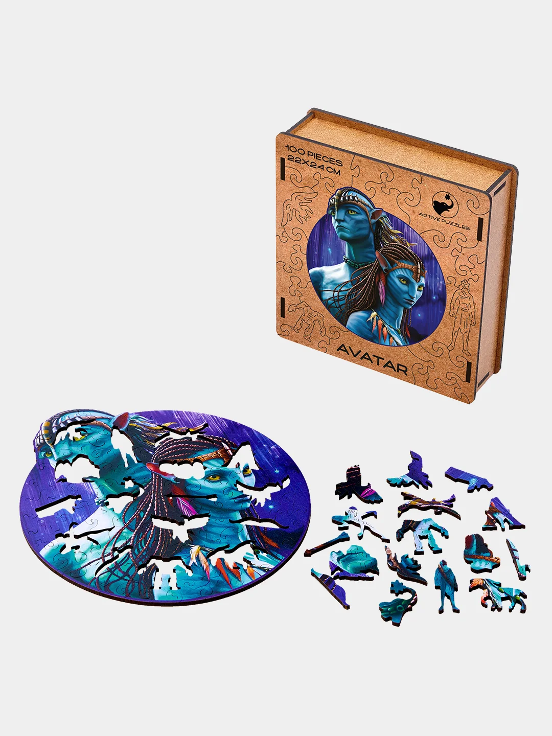 Деревянный фигурный пазл Active Puzzles "Аватар",22x24 см, 100 деталей