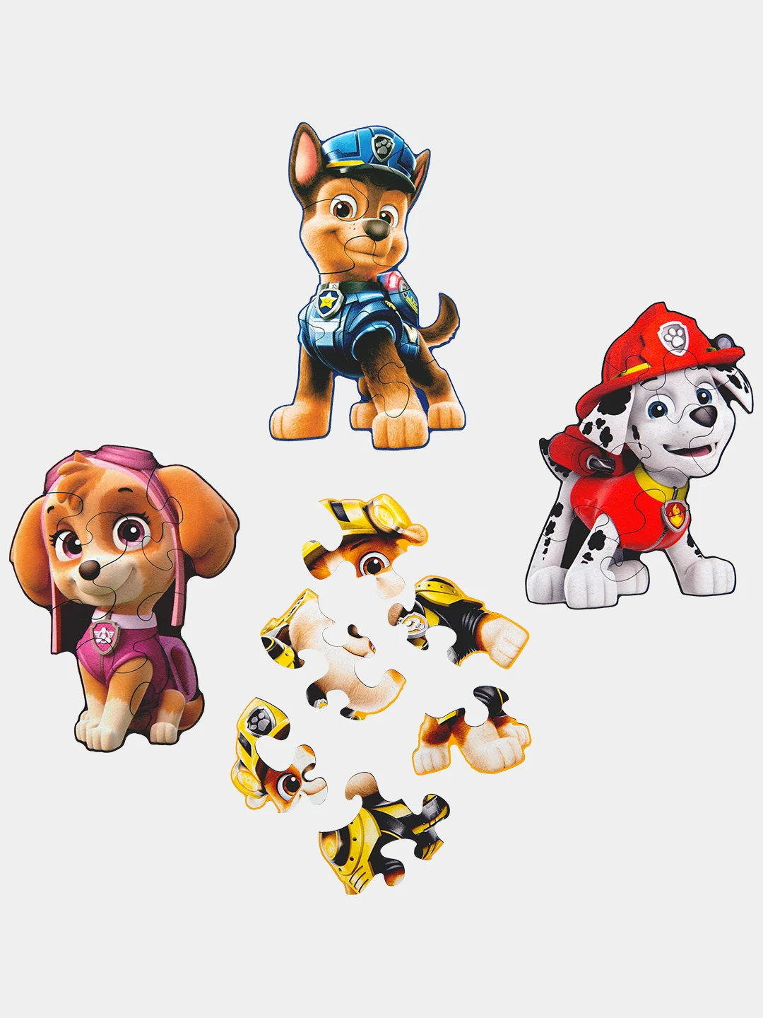 Деревянный фигурный пазл Active Puzzles "Щенячий патруль",4 в 1, 24 детали