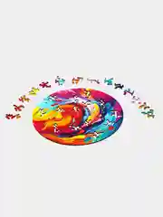 Деревянный фигурный пазл Active Puzzles "Цветной всплеск",25х25 см, 166 деталей