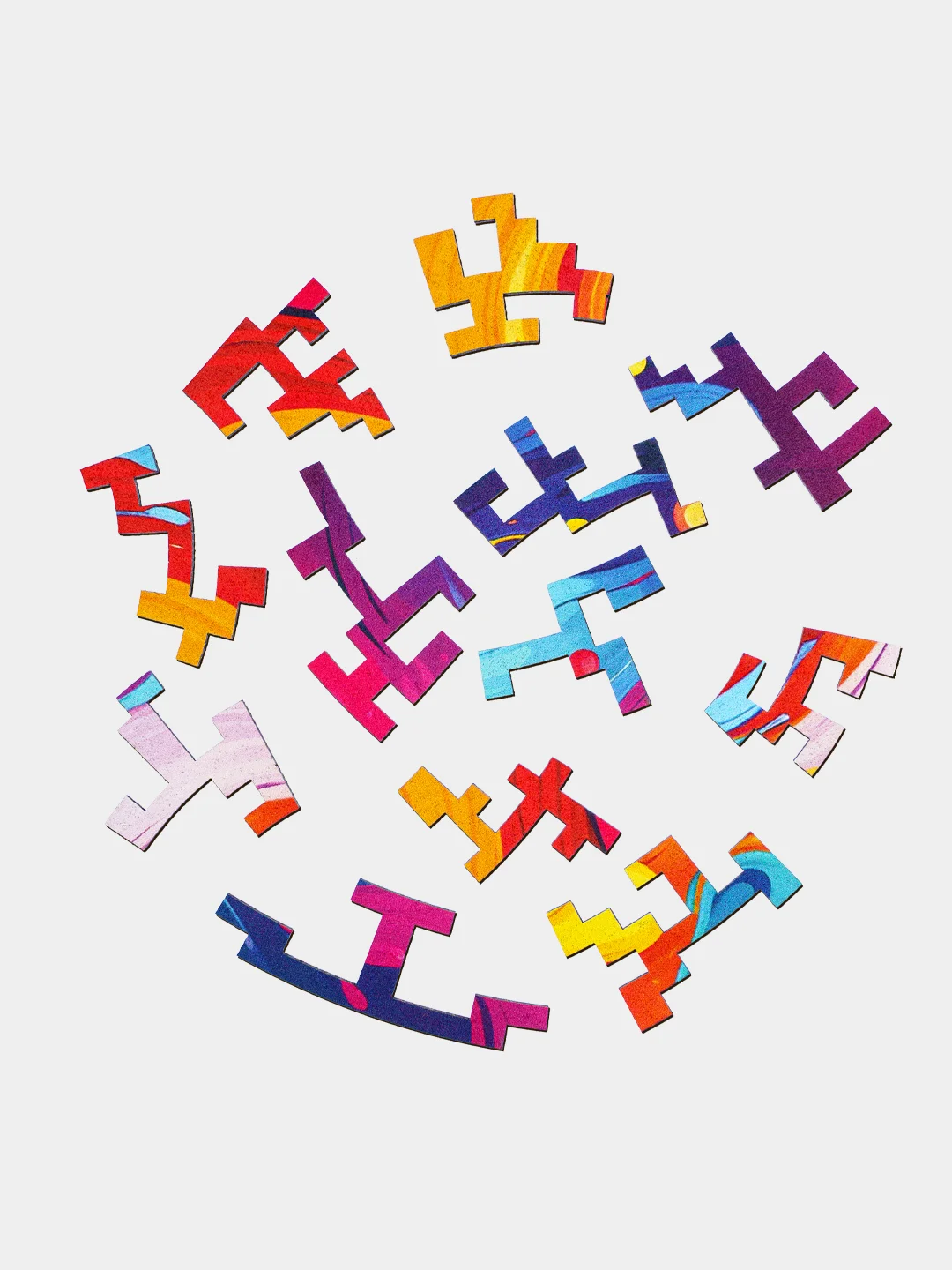 Деревянный фигурный пазл Active Puzzles "Цветной всплеск",25х25 см, 166 деталей