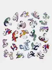 Деревянный фигурный пазл Active Puzzles "Единороги Малыши",4 в 1, 24 детали