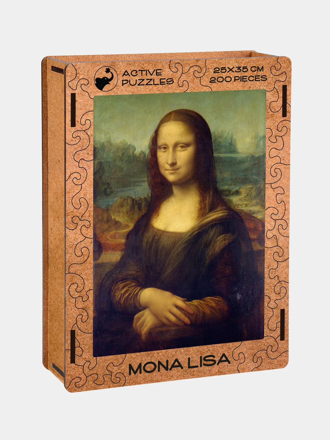 Деревянный фигурный пазл Active Puzzles "Мона Лиза", 25х35 см, 200 детали