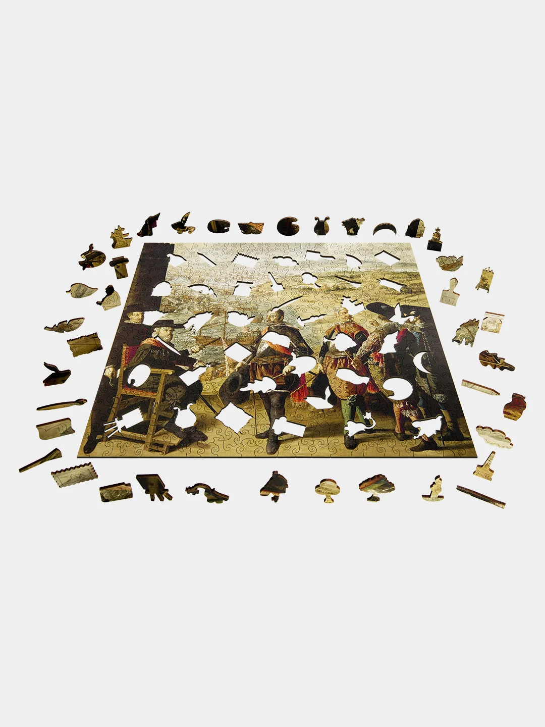 Деревянный фигурный пазл Active Puzzles "Оборона Кадиса", 42х38 см, 450 деталей