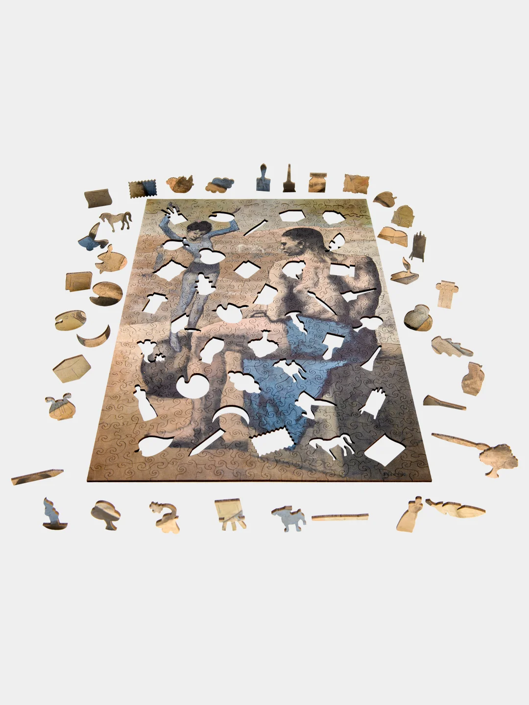 Деревянный фигурный пазл Active Puzzles "Девочка на шаре", 32х50 см, 450 деталей