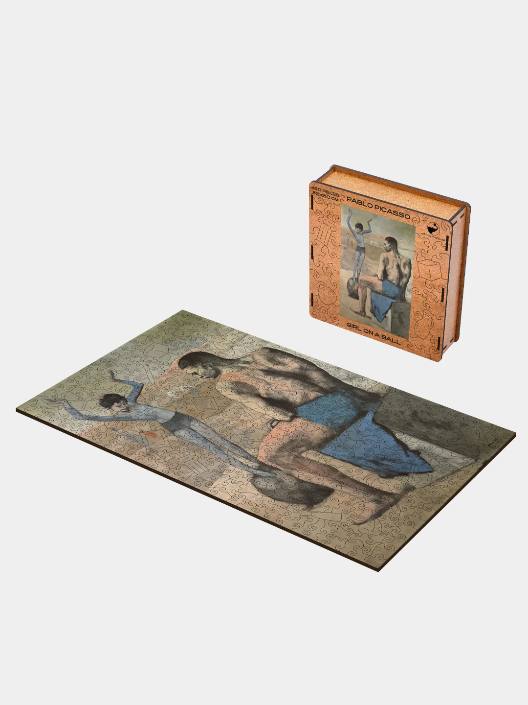 Деревянный фигурный пазл Active Puzzles "Девочка на шаре", 32х50 см, 450 деталей