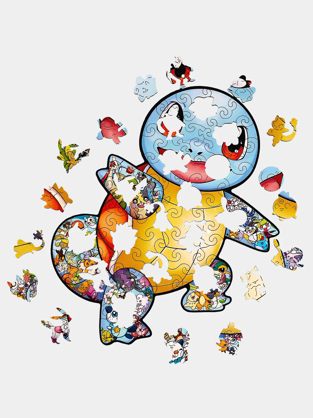 Деревянный фигурный пазл Active Puzzles "Сквиртл",24х27 см, 70 деталей