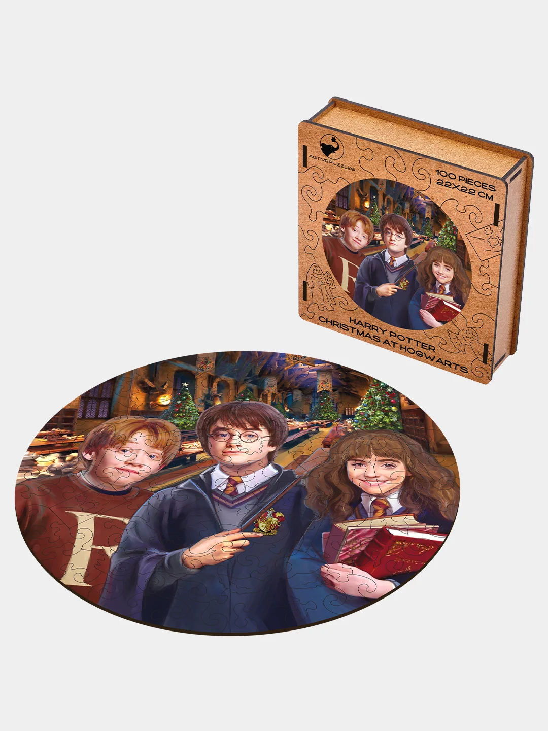 Деревянный фигурный пазл Active Puzzles "Гарри Поттер. Рождество в Хогвартсе", 100 деталей