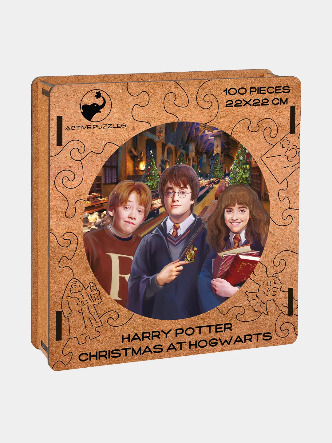 Деревянный фигурный пазл Active Puzzles "Гарри Поттер. Рождество в Хогвартсе", 100 деталей