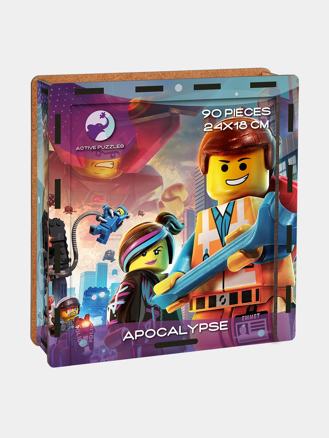 Деревянный фигурный пазл Active Puzzles "Апокалипсис LEGO",24x18 см, 90 деталей