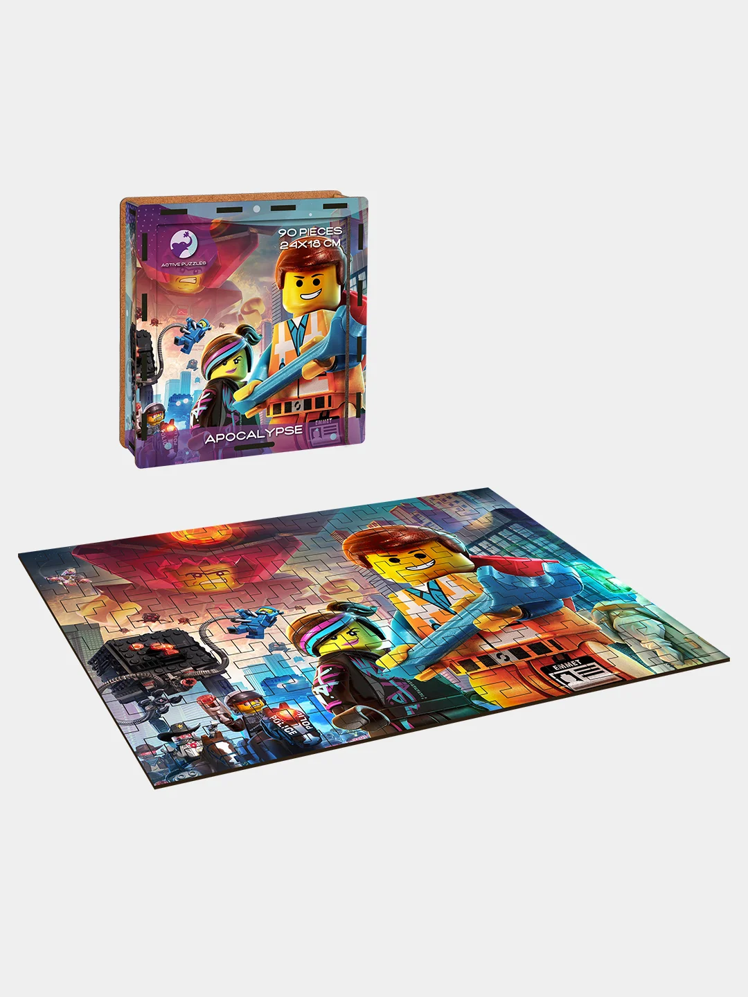 Деревянный фигурный пазл Active Puzzles "Апокалипсис LEGO",24x18 см, 90 деталей