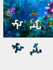 Деревянный фигурный пазл Active Puzzles "Скрытые Глубины Minecraft",24x18 см, 90 деталей