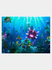 Деревянный фигурный пазл Active Puzzles "Скрытые Глубины Minecraft",24x18 см, 90 деталей